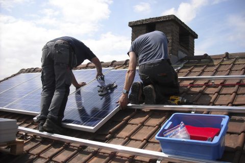 Solar power on roof. Free public domain CC0 photo.